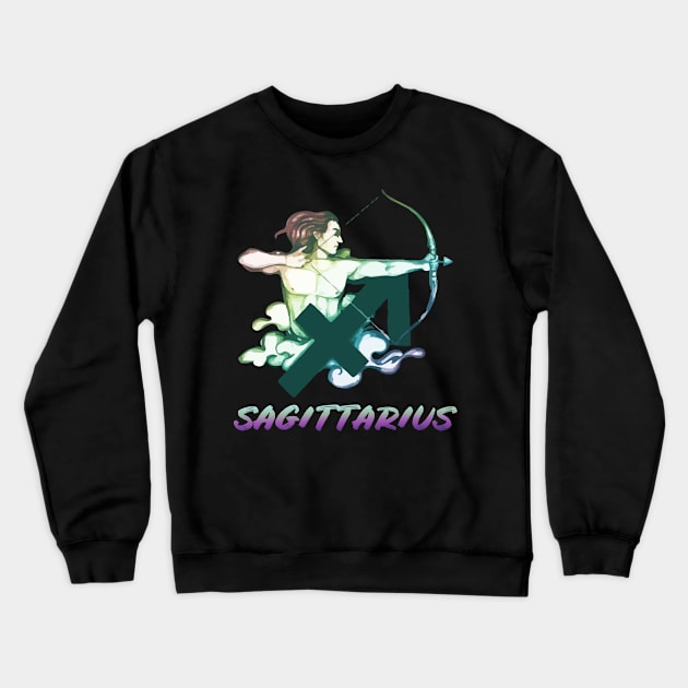 Sagittarius horoscope Crewneck Sweatshirt by BeDesignerWorld